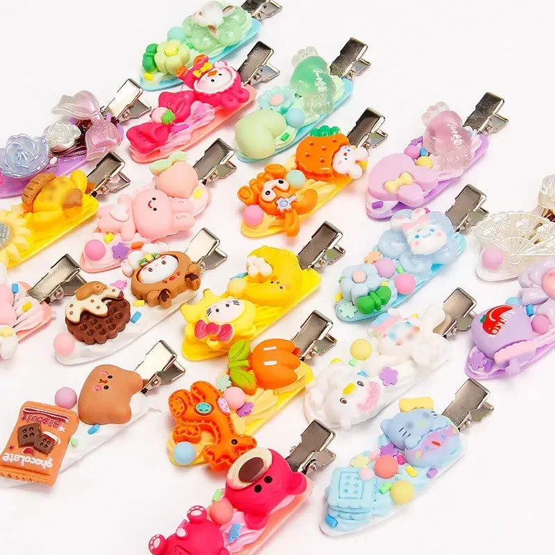 New Cream Gum Hair Clip Kindergarten DIY Handmade Bag Material Pack Cute Resin Accessories Clip Set Set Set for Children's Toys