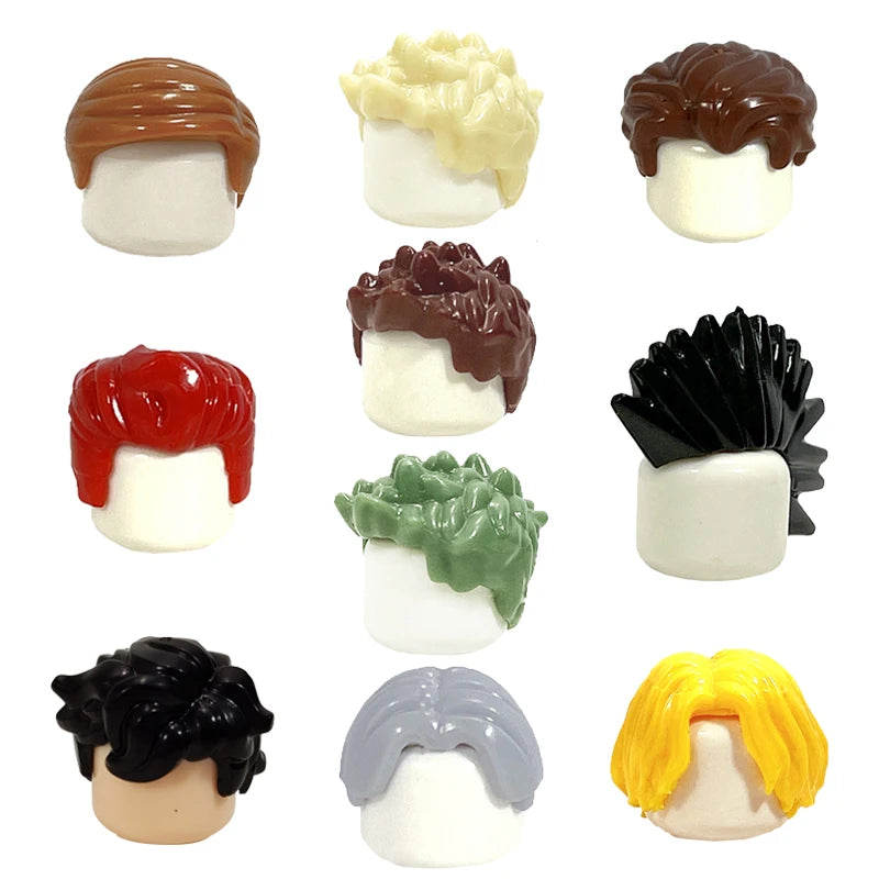 KT Min Building Blocks  Girl's  Curly Hair Accessories  Moc Bricks Sets Figures Hair Children's Toys