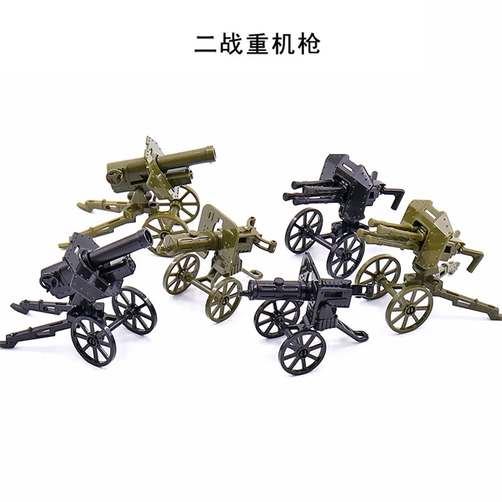 World War 2 WW2 Army Military Soldiers Motorcycle Rocket Launcher Cannon Gun Figures Building Blocks Bricks Children's Toys ﻿