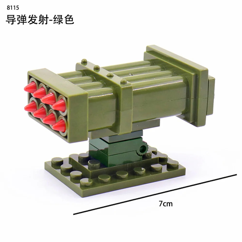 World War 2 WW2 Army Military Soldiers Motorcycle Rocket Launcher Cannon Gun Figures Building Blocks Bricks Children's Toys ﻿