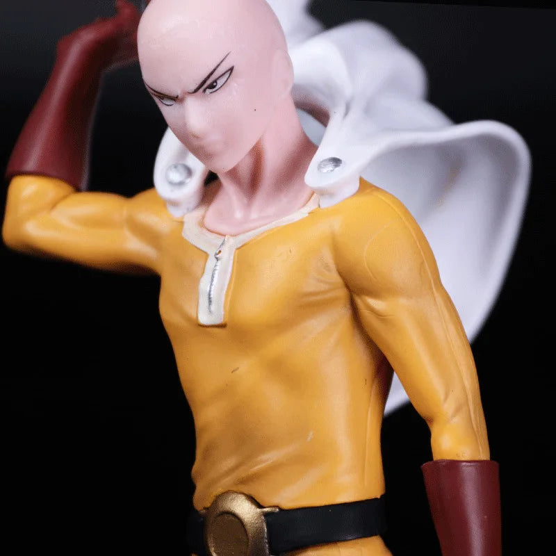 20CM Anime ONE PUNCH-MAN 3 Figure Bald Saitama Tornado Standing Cloak Model Children's Toys PVC Gift Static Collection Doll