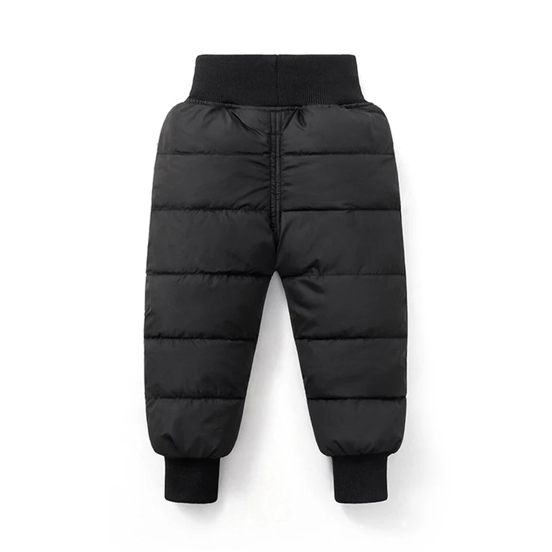 New Winter Kids Trousers Baby Toddler Child Warm Fleece Down Pants Soft Fashion Waterproof Outdoor Trousers Kids Clothing 9M-5Y