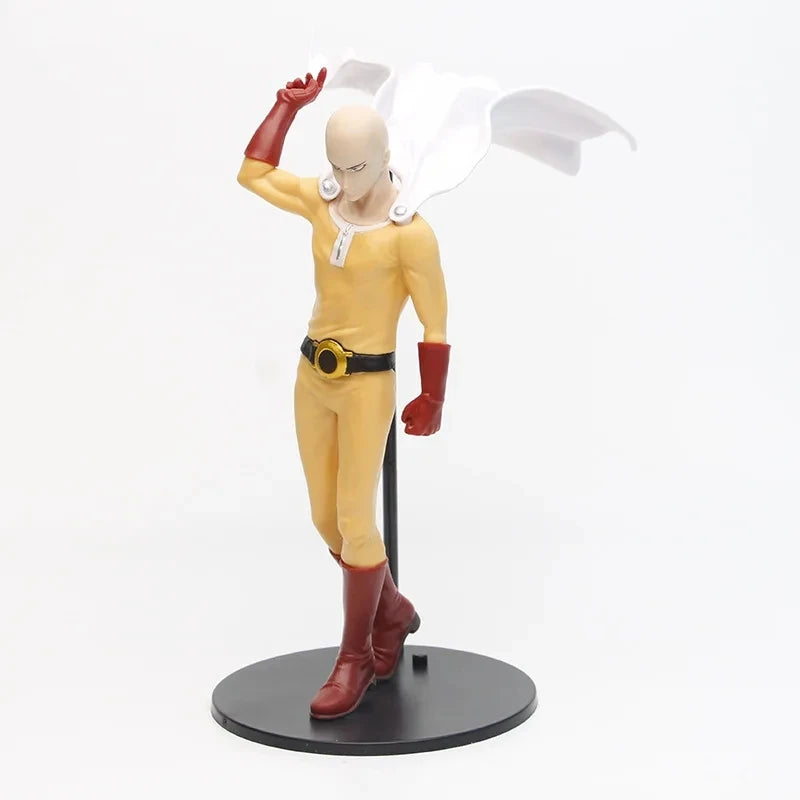 20CM Anime ONE PUNCH-MAN 3 Figure Bald Saitama Tornado Standing Cloak Model Children's Toys PVC Gift Static Collection Doll