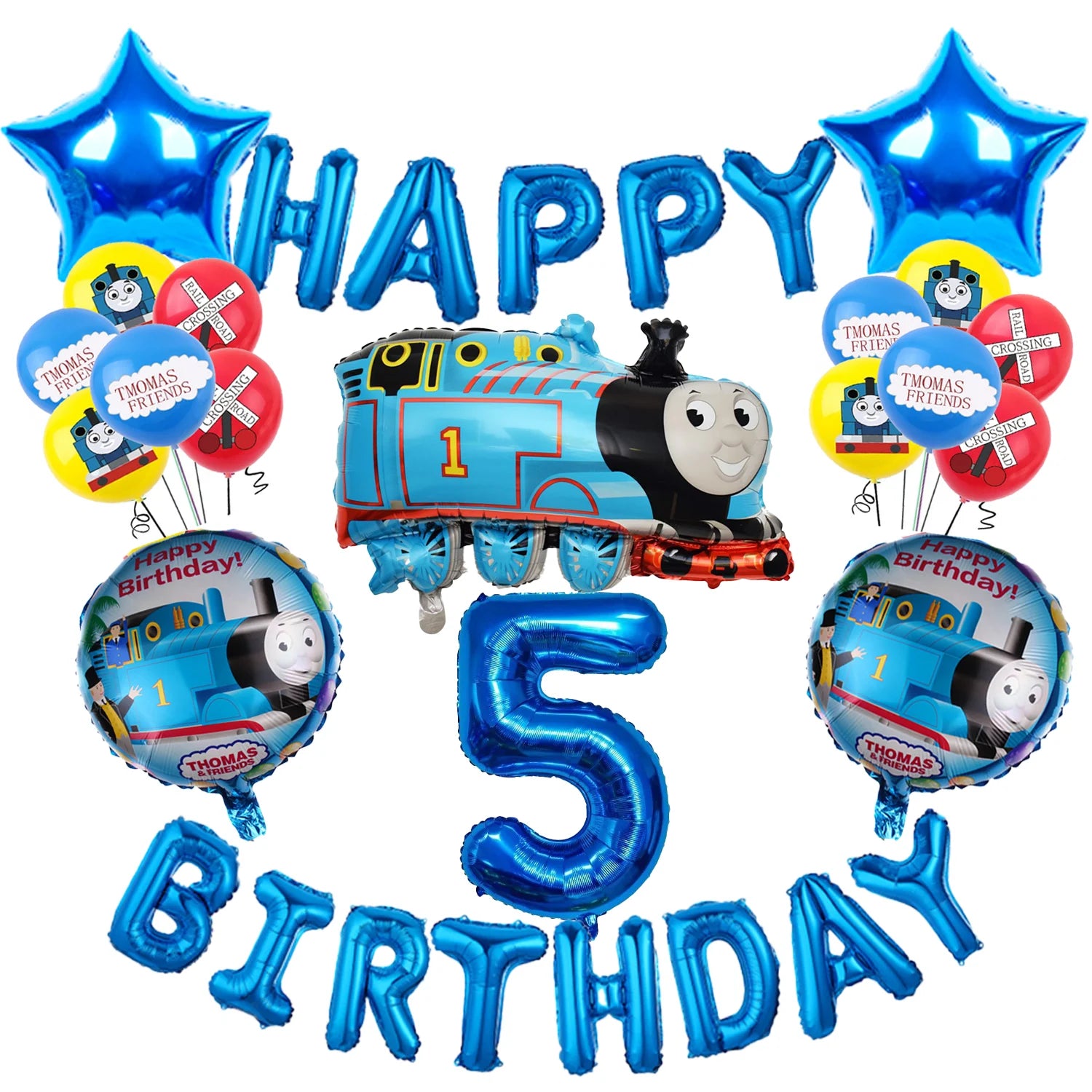 Thomas and Friends Birthday Decor  Foil Balloons Number Set 32 inch Gift Baby Shower Children's Toys Train Latex Balloons Kit