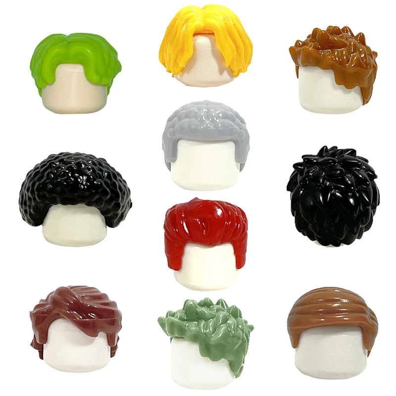 KT Min Building Blocks  Girl's  Curly Hair Accessories  Moc Bricks Sets Figures Hair Children's Toys