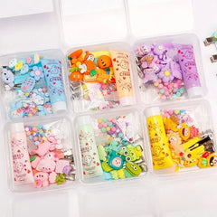 New Cream Gum Hair Clip Kindergarten DIY Handmade Bag Material Pack Cute Resin Accessories Clip Set Set Set for Children's Toys