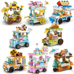 Snack cart Building Blocks Mini City Store Street View Snack Street Children's Toys Boys and Girls Gifts Compatible With Lego