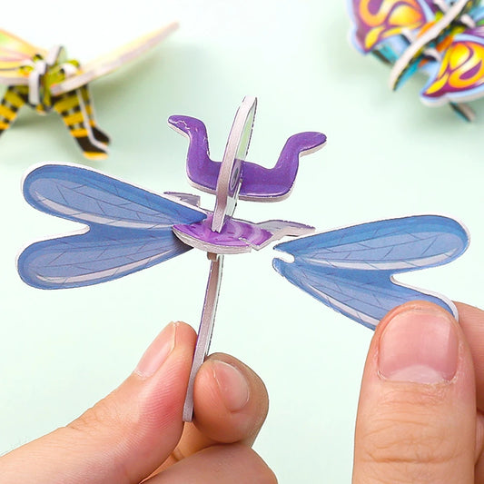 10pcs 3D Three-dimensional Paper Insect Puzzle Children's Toys Cartoon Insect Assembly Model DIY Educational Toy Gift for Kids