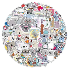 50/100PCS  Animal Cute Koala Stickers Cartoon Series Children's Toys Waterproof Diy Skateboard Guitar Bike Suitcase Decals