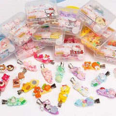 New Cream Gum Hair Clip Kindergarten DIY Handmade Bag Material Pack Cute Resin Accessories Clip Set Set Set for Children's Toys