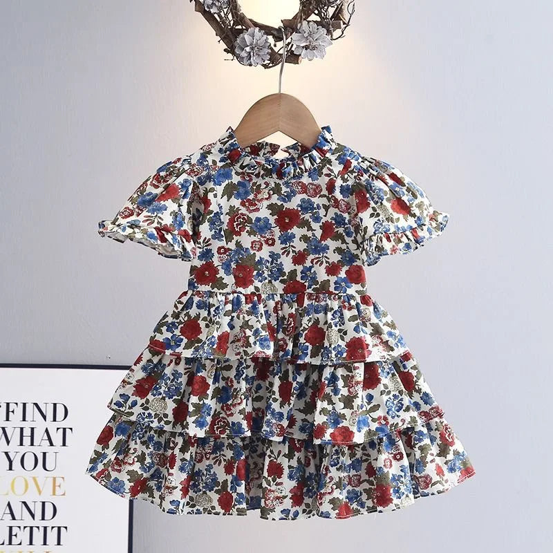New Summer Baby Girls Clothes Children Cute Fashion Printed Dress Toddler Casual Cotton Costume Kids Clothing Infant Sportswear
