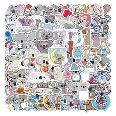 50/100PCS  Animal Cute Koala Stickers Cartoon Series Children's Toys Waterproof Diy Skateboard Guitar Bike Suitcase Decals