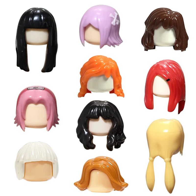 KT Min Building Blocks  Girl's  Curly Hair Accessories  Moc Bricks Sets Figures Hair Children's Toys