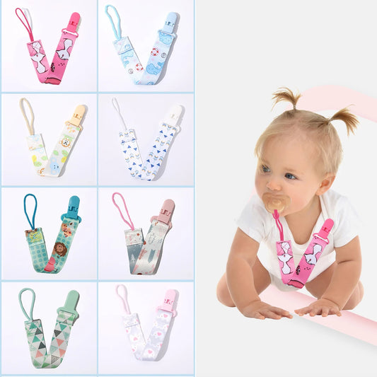 1/3pcs Cartoon cloth Fabric Baby pacifier chain Pacifier anti drop chain Anti loss clip for children's toys