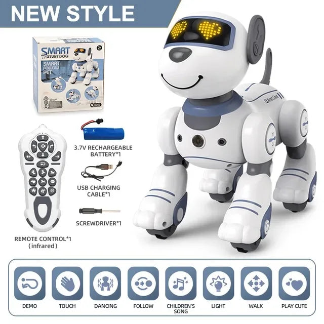 Smart RC Robot Electronic Dog Programmable Smart Interactive Stunt Robot Dog Music Song Touchsense Voice Command Children's Toys
