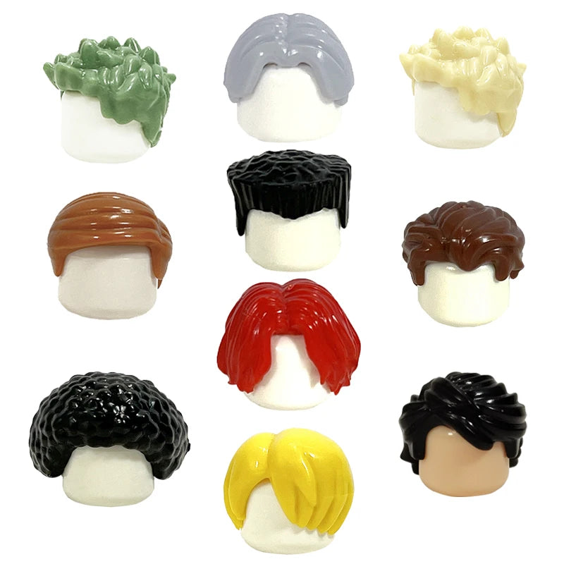 KT Min Building Blocks  Girl's  Curly Hair Accessories  Moc Bricks Sets Figures Hair Children's Toys