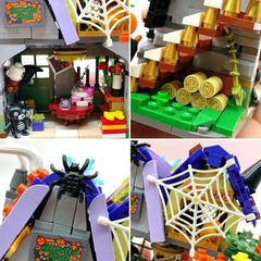 Mini Building Blocks Halloween Haunted House Model Ornaments Creative Assembled Bricks Children's Toys Gifts Home Ornaments