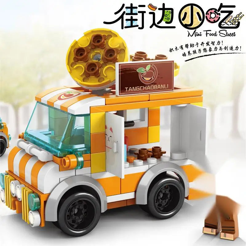 Snack cart Building Blocks Mini City Store Street View Snack Street Children's Toys Boys and Girls Gifts Compatible With Lego