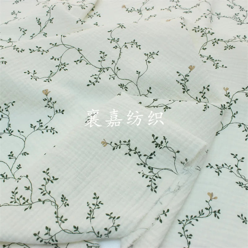 Muslin Fabric with Small Floral Print, 100% Cotton, Double Layer, Kids Clothing cloth and Home Textiles, 135x50cm