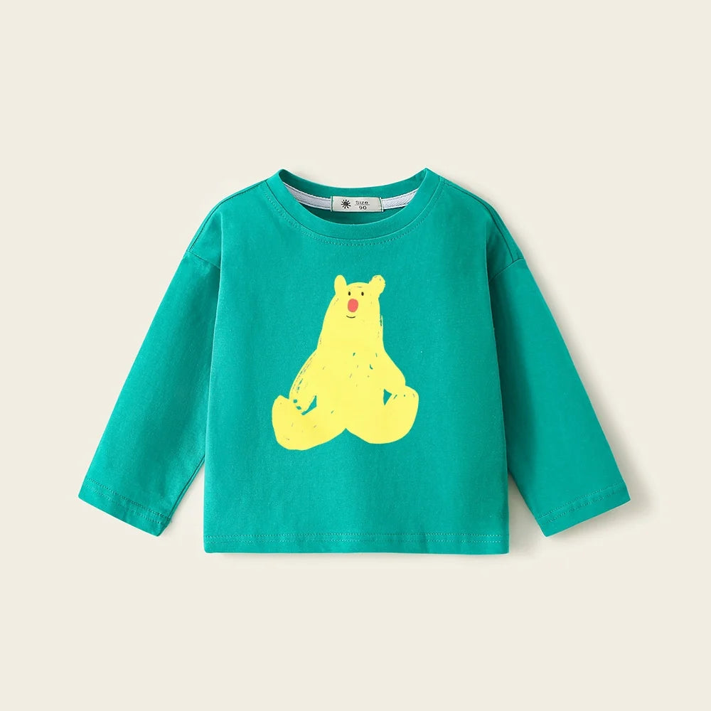 Boys Cartoon T-shirts 2025 New Cotton Baby Tees Spring Summer Printing Tops for Girls Toddler Pullover Blouse Kids Clothing
