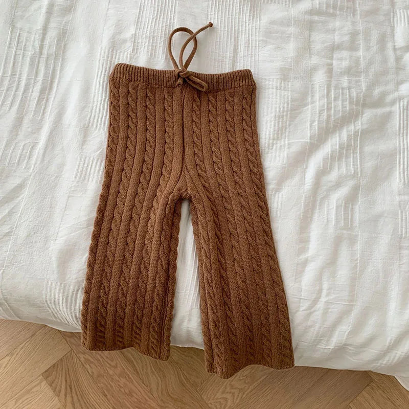 Autumn Spring Kids Clothing Set Long Sleeved Solid Color Knitted Cardigan Coat+Shorts Baby Girl Knitted Clothes Suit