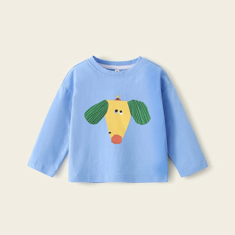 Boys Cartoon T-shirts 2025 New Cotton Baby Tees Spring Summer Printing Tops for Girls Toddler Pullover Blouse Kids Clothing