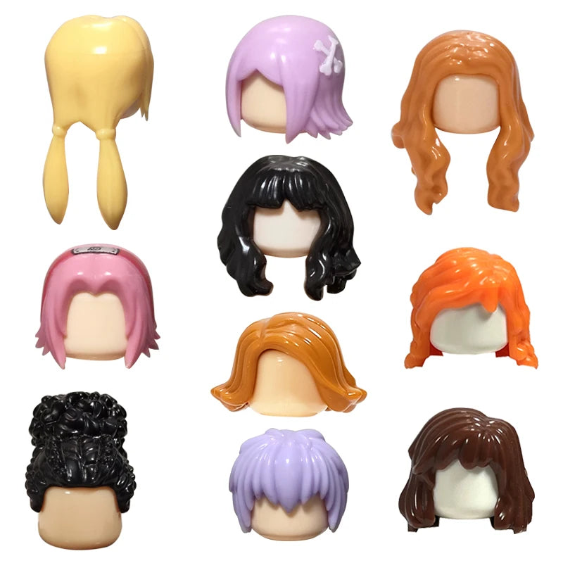 KT Min Building Blocks  Girl's  Curly Hair Accessories  Moc Bricks Sets Figures Hair Children's Toys