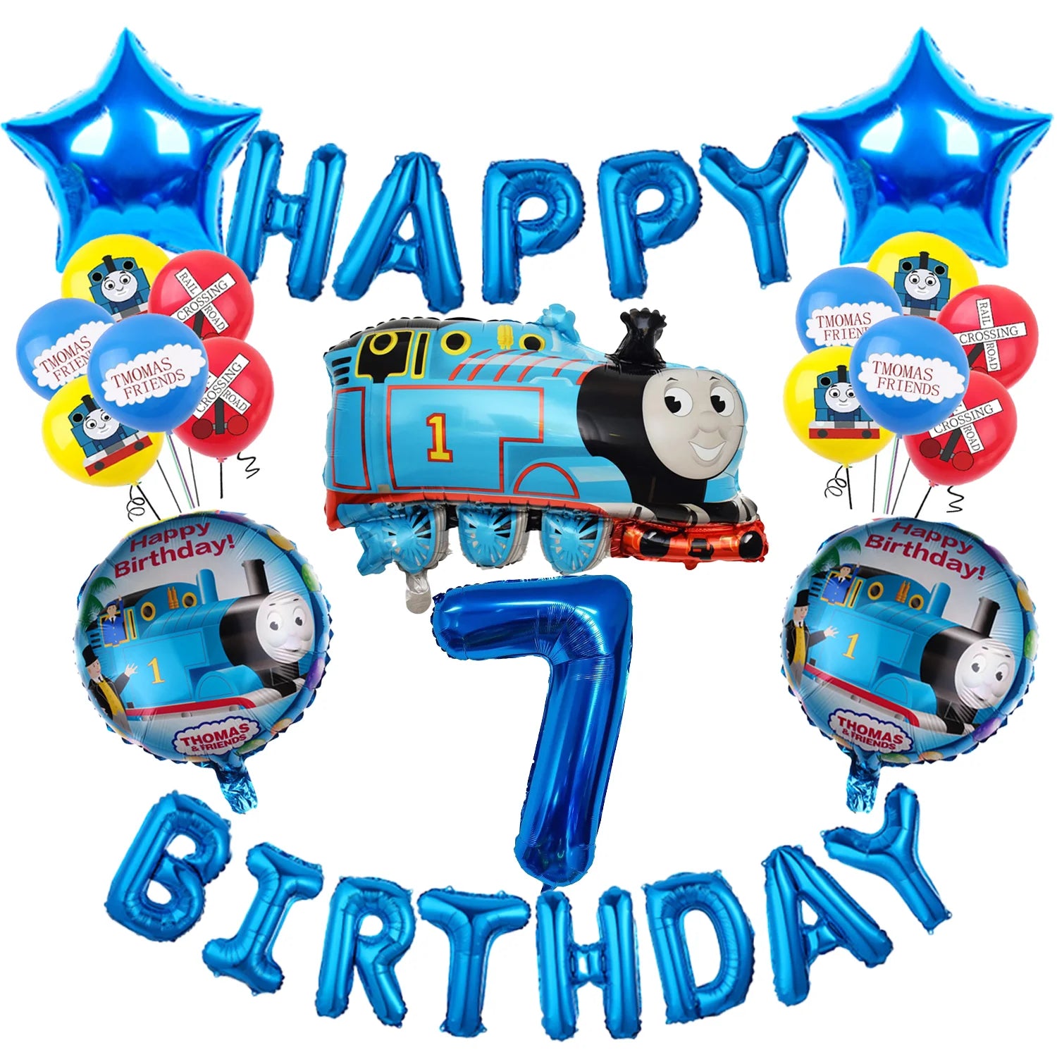 Thomas and Friends Birthday Decor  Foil Balloons Number Set 32 inch Gift Baby Shower Children's Toys Train Latex Balloons Kit