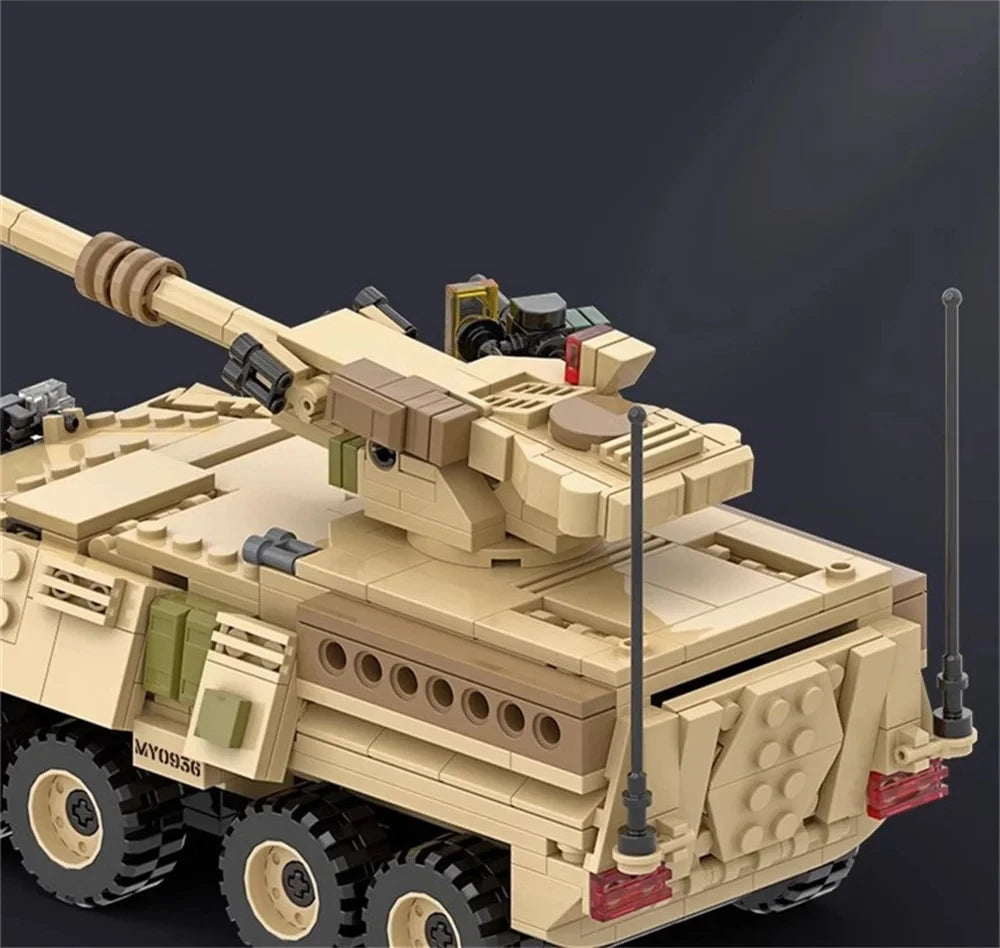 World War 2 WW2 Army Military Soldiers SAWT M1128 Mobile Gun System Model Building Blocks Bricks Children'S Toys