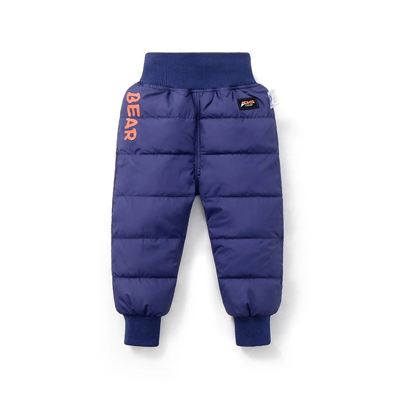 New Winter Kids Trousers Baby Toddler Child Warm Fleece Down Pants Soft Fashion Waterproof Outdoor Trousers Kids Clothing 9M-5Y