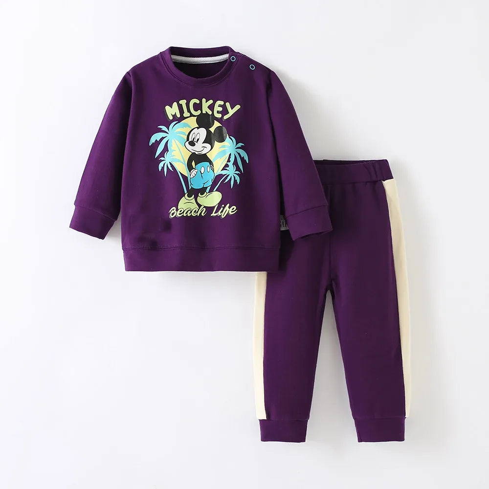 Mickey Printed Children's Long Sleeve Suit Sweatshirt + Trousers 2pc/set Kids Clothing Autumn Fashion Toddler Costume Tracksuit