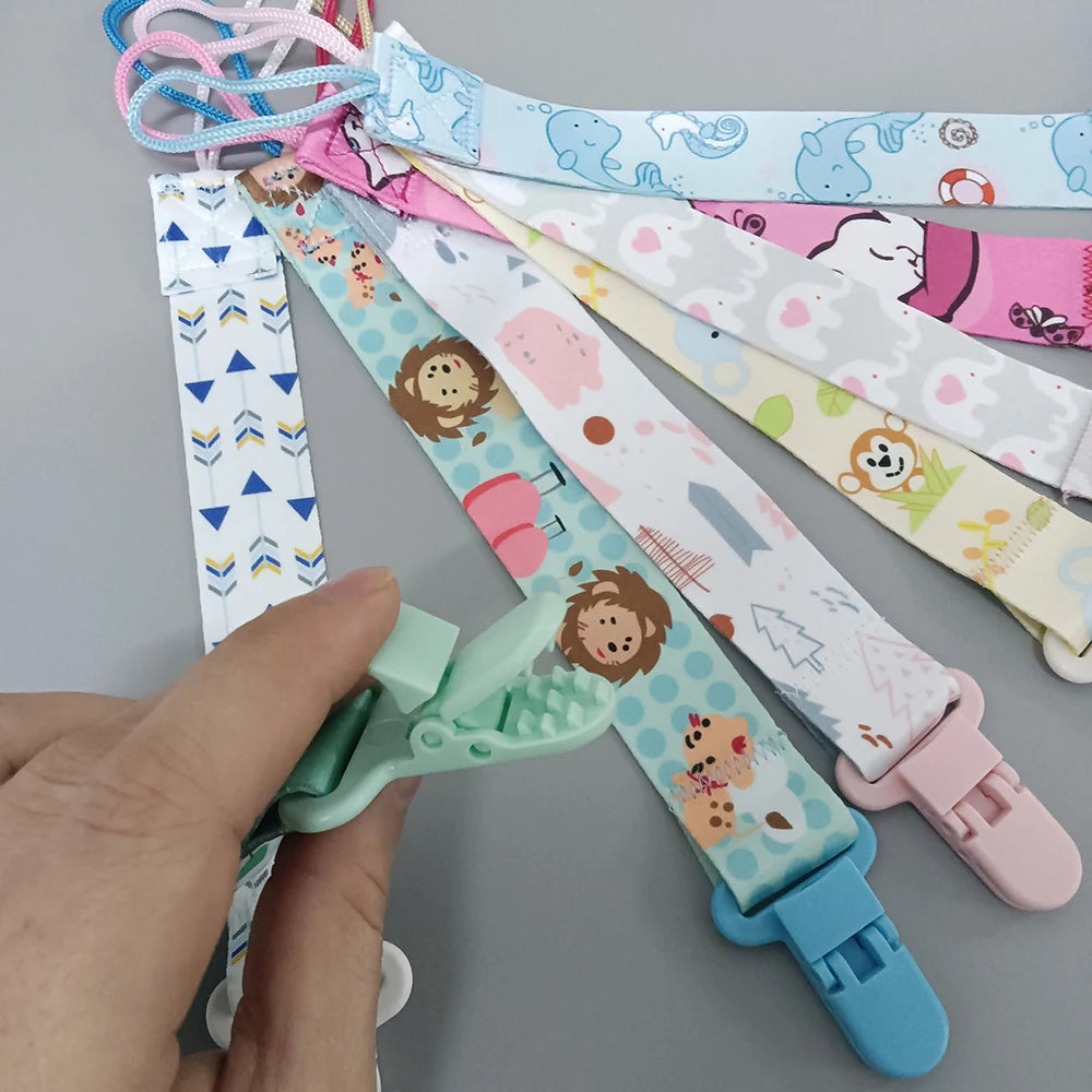 1/3pcs Cartoon cloth Fabric Baby pacifier chain Pacifier anti drop chain Anti loss clip for children's toys