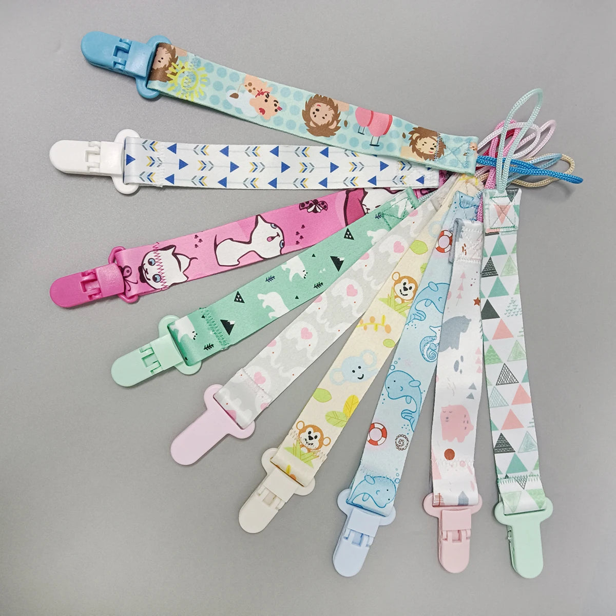 1/3pcs Cartoon cloth Fabric Baby pacifier chain Pacifier anti drop chain Anti loss clip for children's toys
