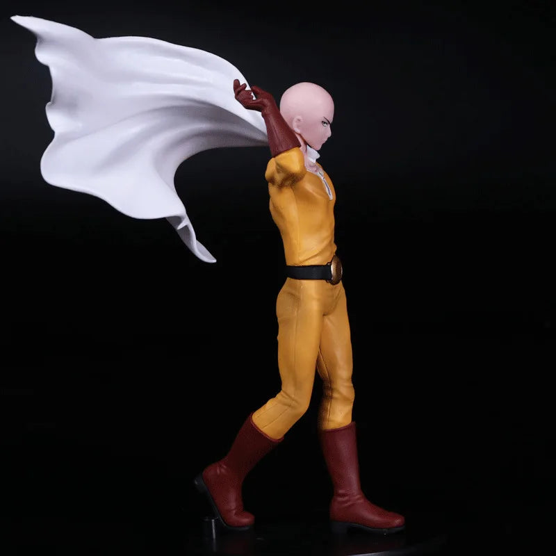 20CM Anime ONE PUNCH-MAN 3 Figure Bald Saitama Tornado Standing Cloak Model Children's Toys PVC Gift Static Collection Doll