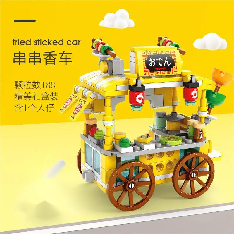 Snack cart Building Blocks Mini City Store Street View Snack Street Children's Toys Boys and Girls Gifts Compatible With Lego