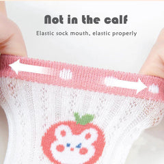 5Pairs 1-16Years Ultra Thin Breathable Mesh Socks Cartoon Children's Fashion Cute Socks Stokings For Girl Boutique Kids Clothing