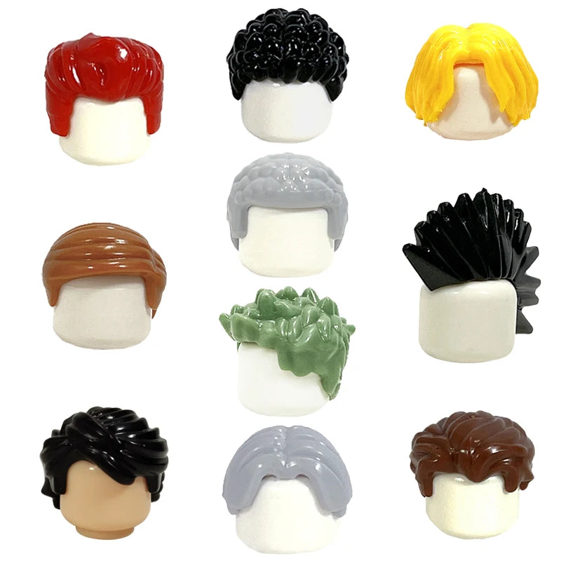 KT Min Building Blocks  Girl's  Curly Hair Accessories  Moc Bricks Sets Figures Hair Children's Toys