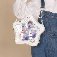 JIAERDI Harajuku Star Silver Ita Bags Backpack Women Lolita Transparent  Shoulder Crossbody Bags Ladies Sweet Cute Y2k Backpacks