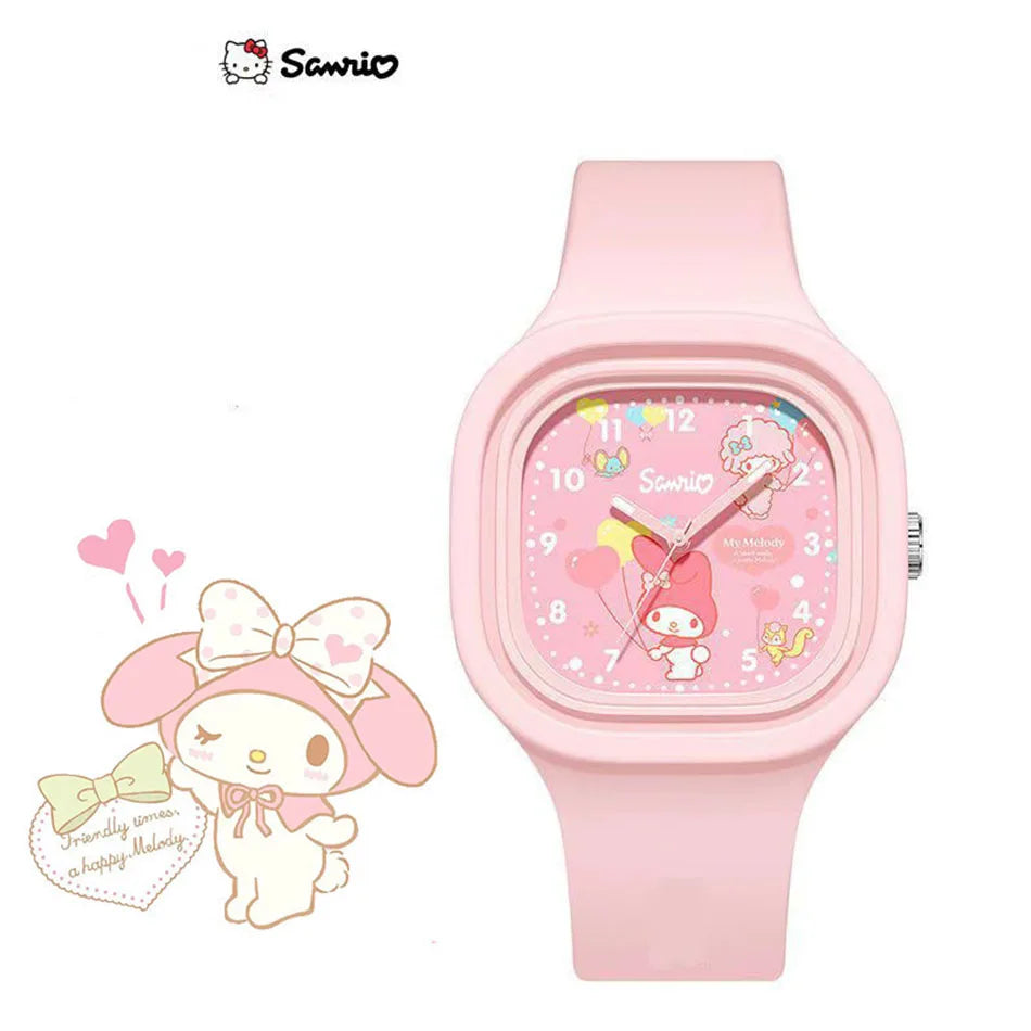 Sanrio Kawaii Hello Kitty Watch My Melody Cinnamoroll Student Cartoon Versatile Silicone Watch Children's Toys Festival Gift