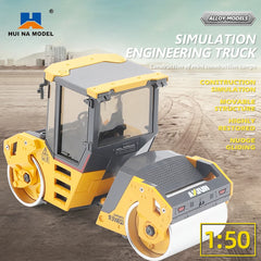 Huina 1/50 Diecast Construction Alloy Car Model Double Pressing Wheel Simulation Engineering Vehicles Cars Model Children's Toys