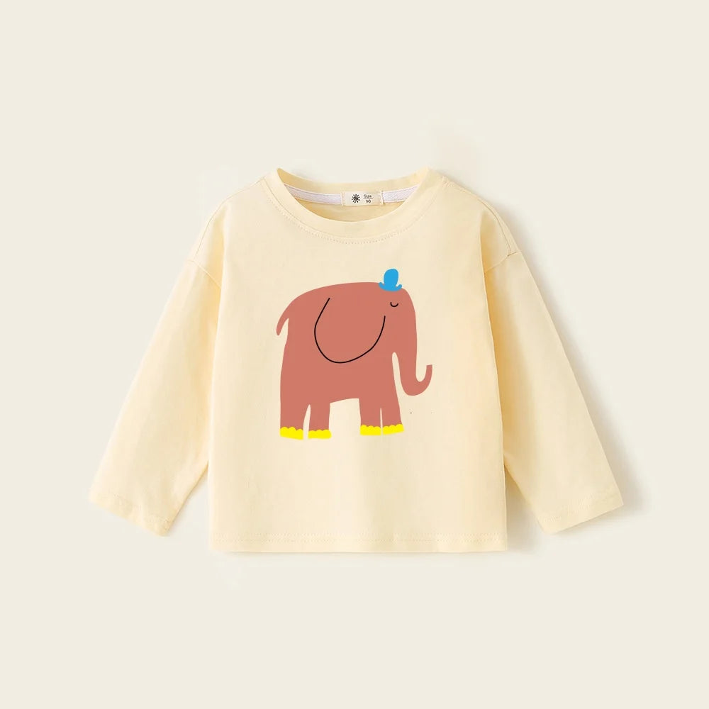 Boys Cartoon T-shirts 2025 New Cotton Baby Tees Spring Summer Printing Tops for Girls Toddler Pullover Blouse Kids Clothing