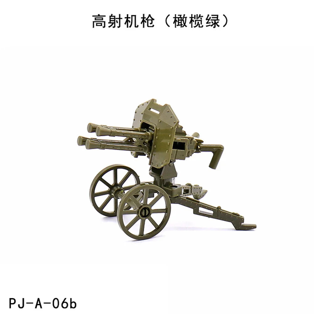 World War 2 WW2 Army Military Soldiers Motorcycle Rocket Launcher Cannon Gun Figures Building Blocks Bricks Children's Toys ﻿