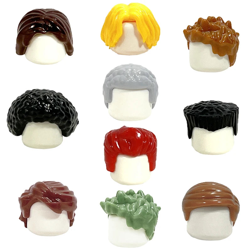 KT Min Building Blocks  Girl's  Curly Hair Accessories  Moc Bricks Sets Figures Hair Children's Toys